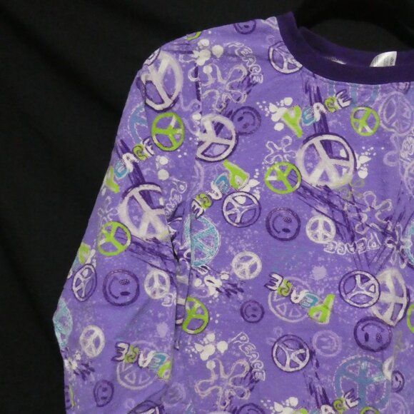 GEORGE | large (14-16) | Flannel Peace and Love Pajama Shirt and Pant Set - Picture 7 of 16